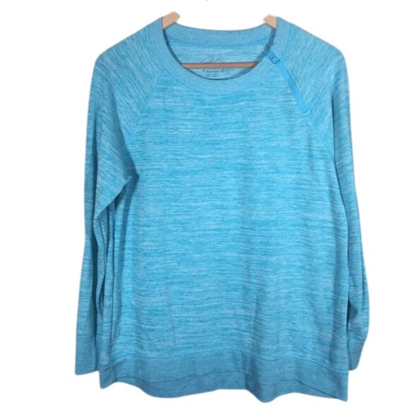 Gerry sweater crew neck side zip collar blue sz. L - Picture 1 of 8